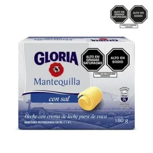 GLORIA MANTEQUILLA BARRA X 180 GR. CON SAL
